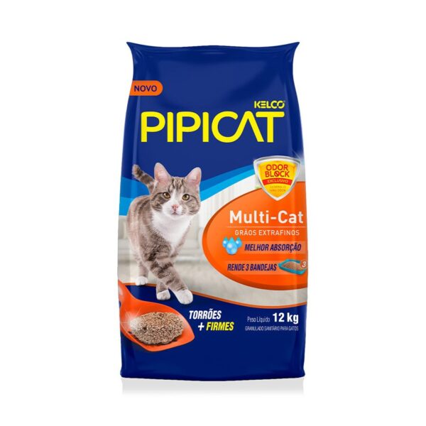 Areia Higiênica Pipicat Multicat 12kg