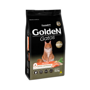 Ração Golden para Gatos Adultos Castrados Sabor Salmão 10,1kg