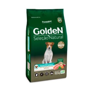 Ração Golden Seleção Natural Mini Bits para Cães Adultos de Porte Pequeno Sabor Frango e Arroz 10,1kg