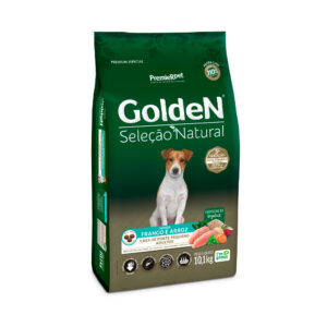 Ração Golden Seleção Natural Mini Bits para Cães Adultos de Porte Pequeno Sabor Frango e Arroz 10,1kg