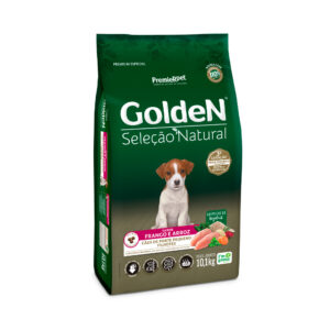 Ração Golden Seleção Natural Mini Bits para Cães Filhotes de Porte Pequeno Sabor Frango e Arroz 10,1kg