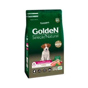 Ração Golden Seleção Natural Mini Bits para Cães Filhotes de Porte Pequeno Sabor Frango e Arroz 3kg