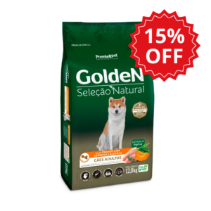 Ração Golden Seleção Natural para Cães Adultos Sabor Frango com Abóbora e Alecrim 12kg - Válida até 02/27