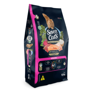 Seven Cats para Gatos Adultos Sabor Salmão, Frango e Carne 10,1kg