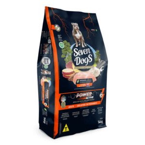 Seven Dogs Power Active para Cães Adultos Sabor Frango, Batata-Doce e Whey Protein 14kg