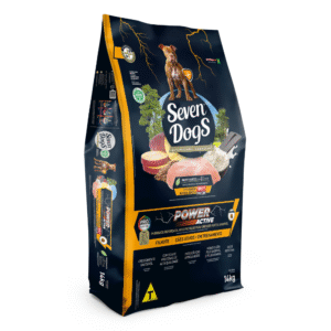 Seven Dogs Power Active para Cães Filhotes Sabor Frango, Batata-Doce e Whey Protein 14kg