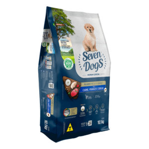 Seven Dogs para Cães Filhotes de Porte Médio e Grande Sabor Carne, Frango e Cereais 10,1kg