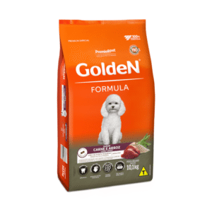 Ração Golden Fórmula Mini Bits para Cães Adultos de Porte Pequeno Sabor Carne e Arroz 10,1kg