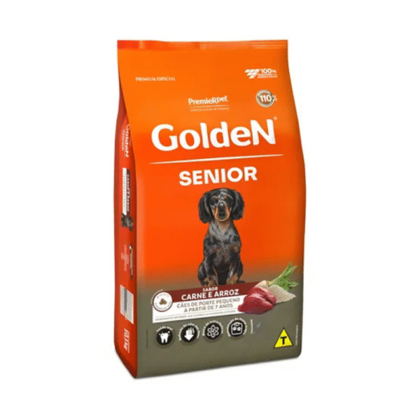 Ração Golden Fórmula Mini Bits para Cães Senior de Porte Pequeno Sabor Carne e Arroz 3kg