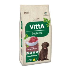 Ração Vitta Natural para Cães Filhotes Sabor Carne e Arroz 15kg
