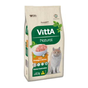 Ração Vitta Natural para Gatos Castrados Sabor Frango e Arroz 10,1kg