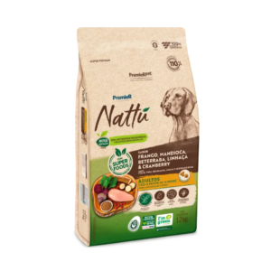 Ração Premier Nattu para Cães Adultos Sabor Mandioca 12 kg