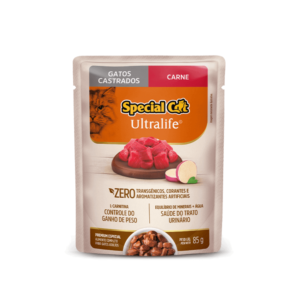 Sachê Special Cat Ultralife para Gatos Castrados Carne 85g
