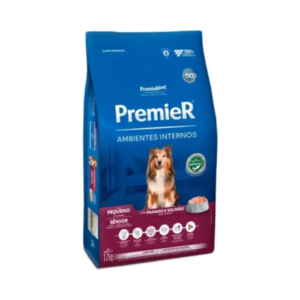 Ração Premier Senior Ambientes Internos para Cães Adultos 7+ Sabor Frango e Salmão 12kg