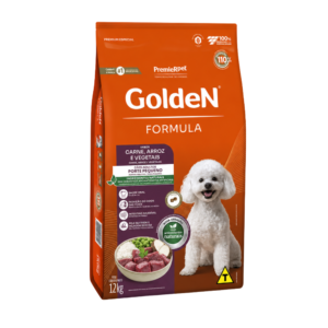 Ração Golden Fórmula Mini Bits para Cães Adultos de Porte Pequeno Sabor Carne e Arroz 12kg