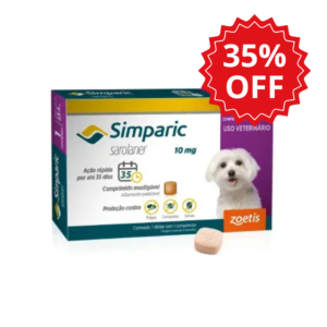 Antipulgas Simparic Zoetis 10 mg para Cães com 2,6 kg a 5 kg - Não acompanha caixa