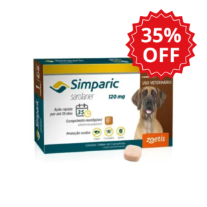 Antipulgas Simparic Zoetis 120 mg para Cães com 40,1 kg a 60 kg - Não acompanha caixa