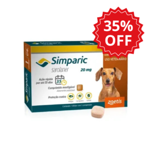 Antipulgas Simparic Zoetis 20 mg para Cães com 5,1 kg a 10 kg - Não acompanha caixa