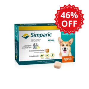 Antipulgas Simparic Zoetis 40 mg para Cães com 10,1 kg a 20 kg - Não acompanha caixa